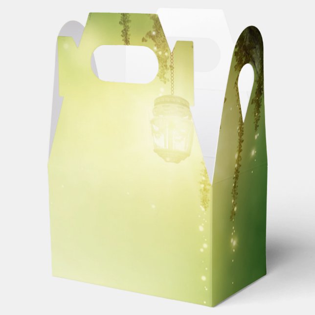 Enchanted Dreamy Forest & Lights Rustic Favour Favor Box (Opened)