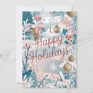 Enchanted Dreamy Winter Happy Winter  Holiday Card