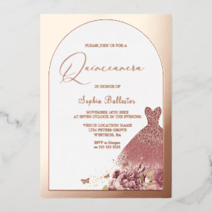 Enchanted Dress Blush Floral Quinceanera Rose Gold