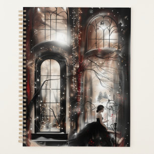 Enchanted Elegant Black and Red Wonderland Planner