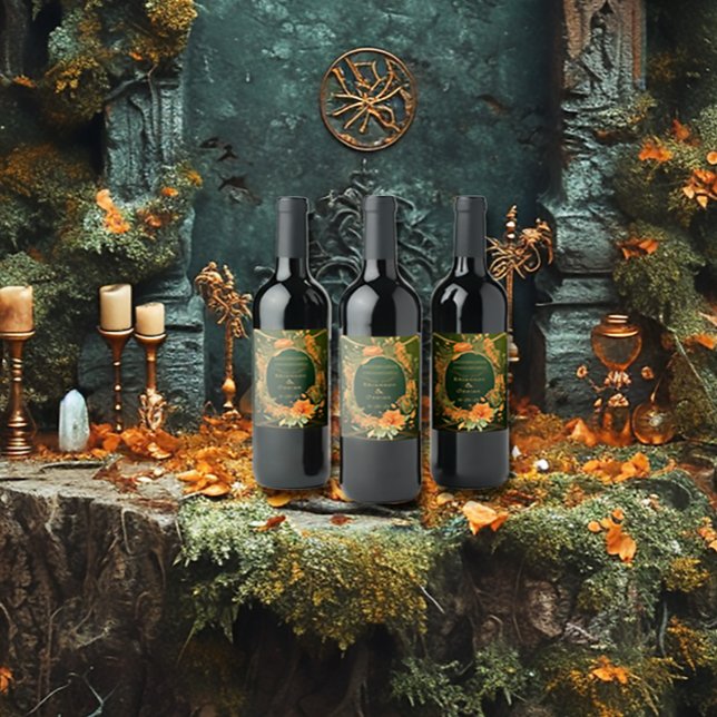 Enchanted Elegant Fall Themed Druid Hill Wine Label (Creator Uploaded)