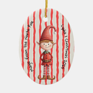 Enchanted Elf   North Pole Christmas Magic Ceramic Ornament