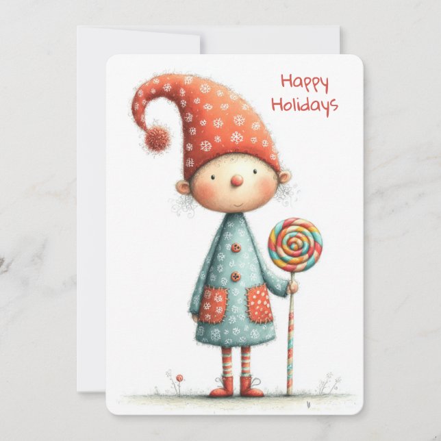 Enchanted Elf | North Pole Christmas Magic Holiday Card (Front)