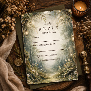 Enchanted Enchanted Woodland Wedding RSVP Card