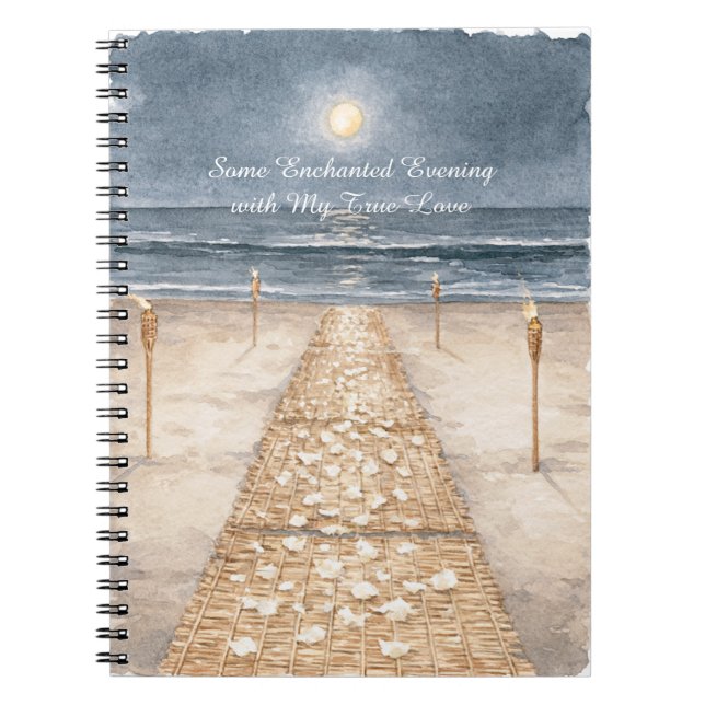 Enchanted Evening Beach Ocean Notebook (Front)