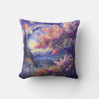 “Enchanted Evening Blossoms” Throw Pillow