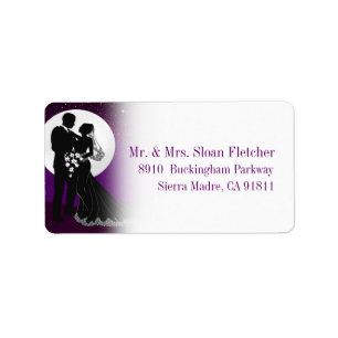 Enchanted Evening Nighttime Wedding Label   Purple