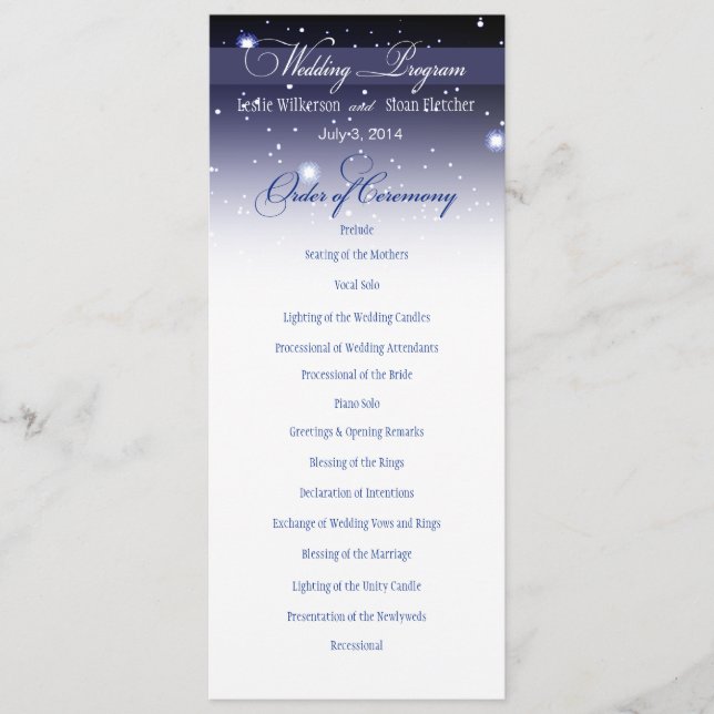 Enchanted Evening Nighttime Wedding Program (Front)