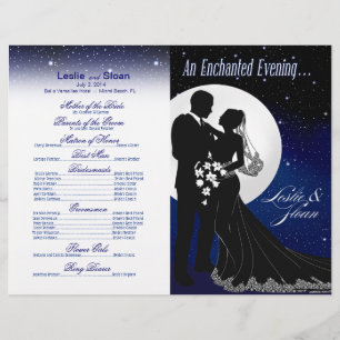 Enchanted Evening Nighttime Wedding Program navy