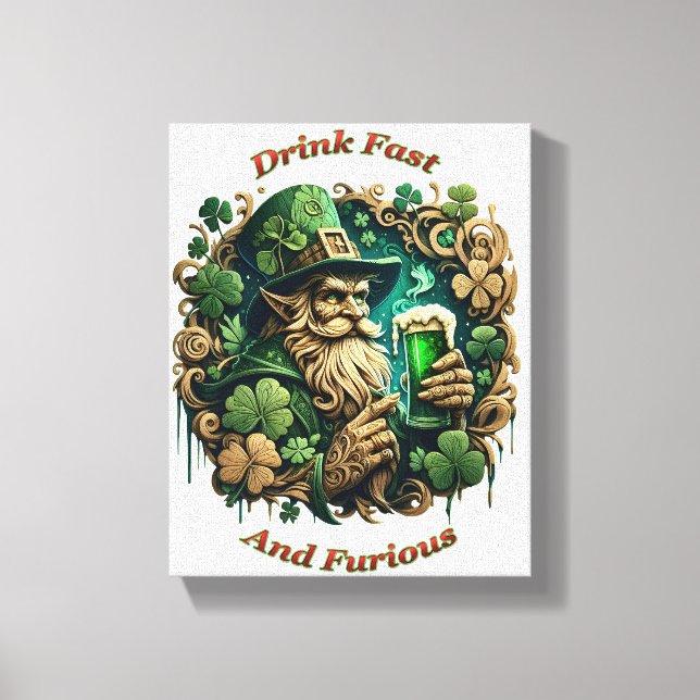 Enchanted Evening of Ale A Leprechauns Toast  8x10 Canvas Print (Front)