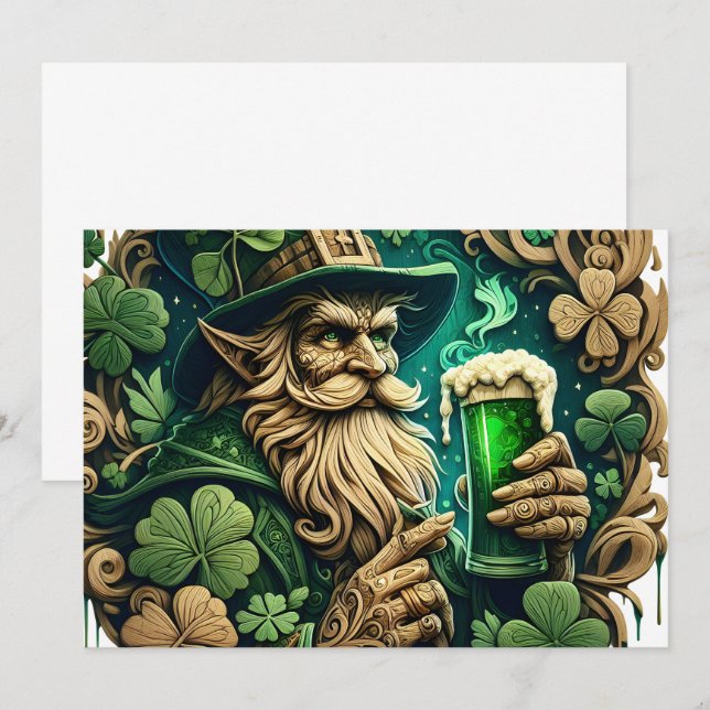 Enchanted Evening of Ale A Leprechauns Toast  Thank You Card (Front/Back)