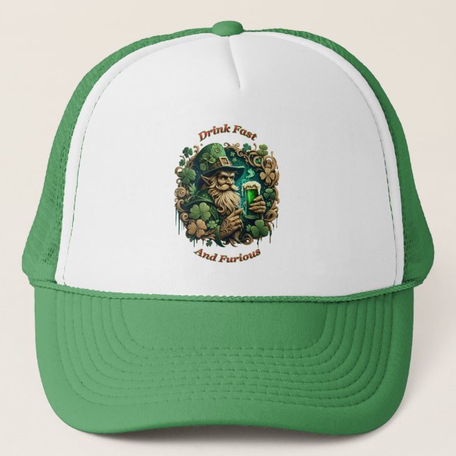 Enchanted Evening of Ale A Leprechauns Toast  Trucker Hat (Front)