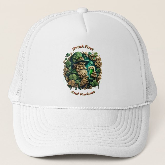 Enchanted Evening of Ale A Leprechauns Toast  Trucker Hat (Front)