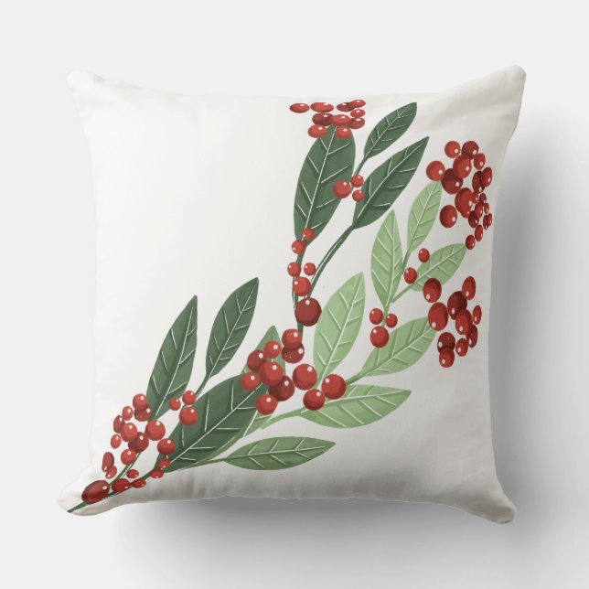 Enchanted Evergreen Elegance Christmas Throw Pillow (Front)