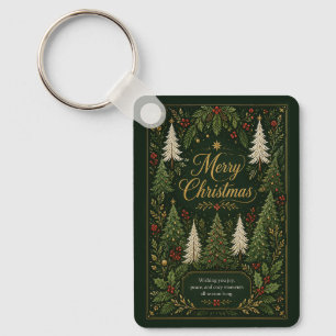 Enchanted Evergreen Greetings Keychain