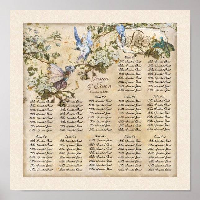 Enchanted Faeries Fairies Reception Seating Chart (Front)