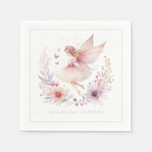 Enchanted Fairy 1st Birthday Party Napkin
