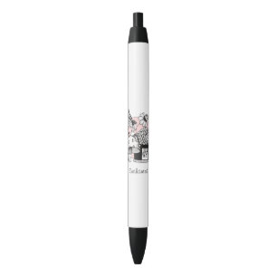 Enchanted Fairy And Fairy House Black Ink Pen