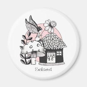 Enchanted Fairy And Fairy House Magnet