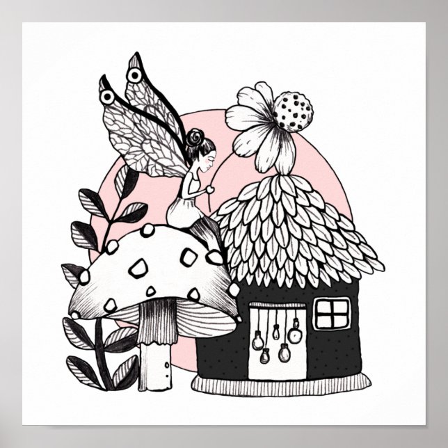 Enchanted Fairy And Fairy House Poster (Front)