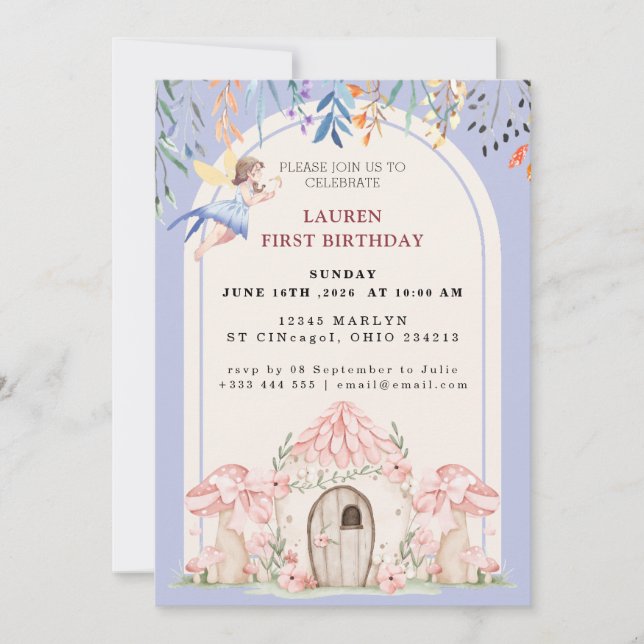 Enchanted Fairy Birthday Invitation (Front)