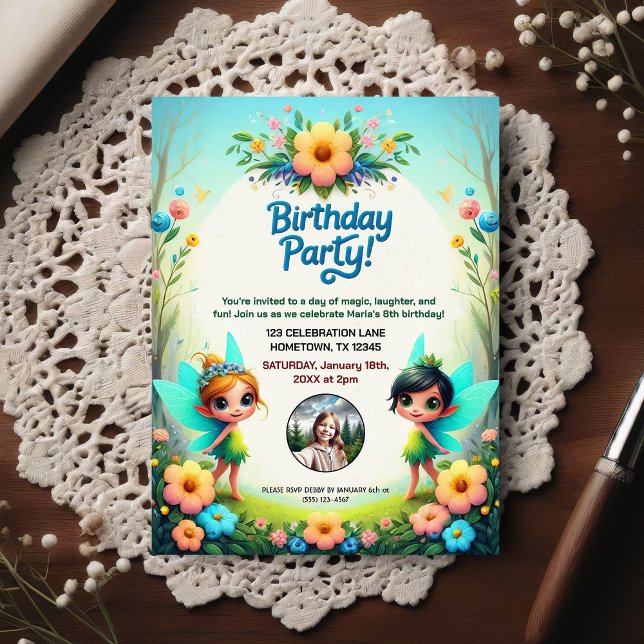 Enchanted Fairy Birthday Party Photo Invitation (Créateur téléchargé)