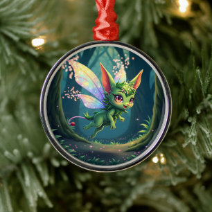 Enchanted Fairy Critter – Magical Forest Sprite  Metal Ornament