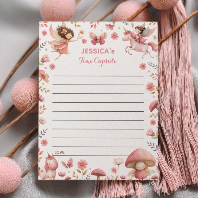 Enchanted Fairy First Birthday Time Capsule Cards (Creator Uploaded)