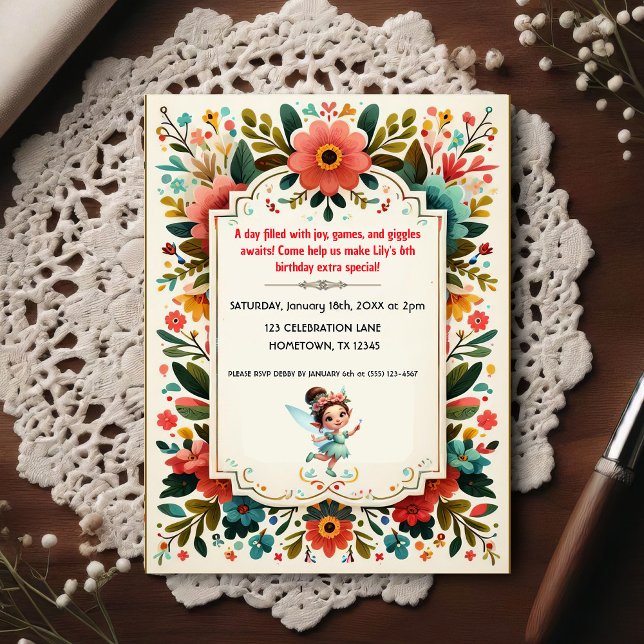 Enchanted Fairy Floral Birthday Invitation (Créateur téléchargé)