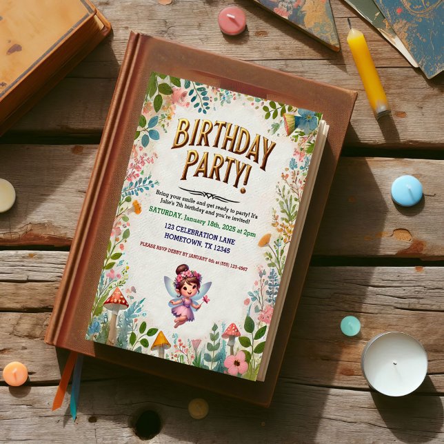 Enchanted Fairy Floral Birthday Invitations (Creator Uploaded)