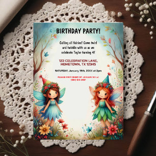 Enchanted Fairy Forest Birthday Party Invitation Postcard