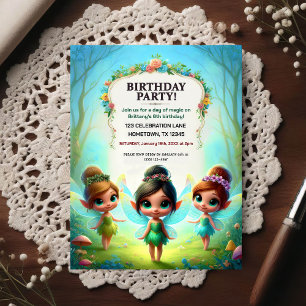 Enchanted Fairy Garden Birthday Party Invitation Postcard