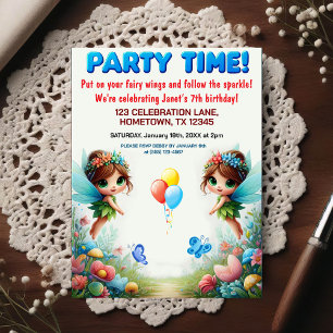 Enchanted Fairy Garden Birthday Party Invitation Postcard