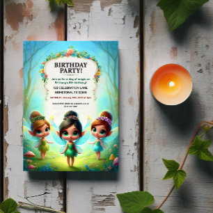 Enchanted Fairy Garden Birthday Party Invitations