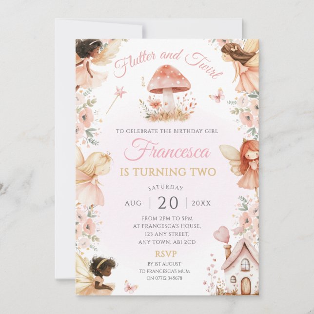 Enchanted Fairy Garden Birthday Party Invite Magic (Front)