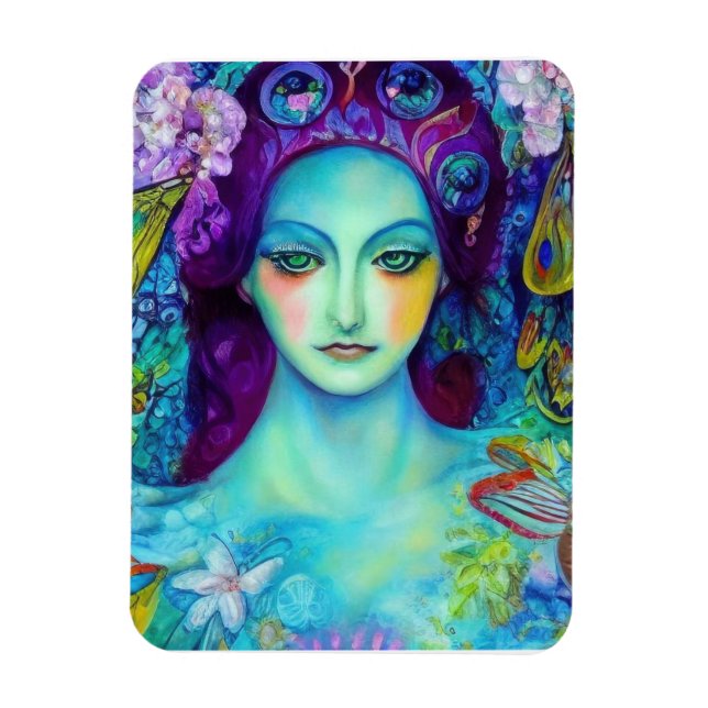 Enchanted Fairy Queen with Butterflies Magnet (Vertical)