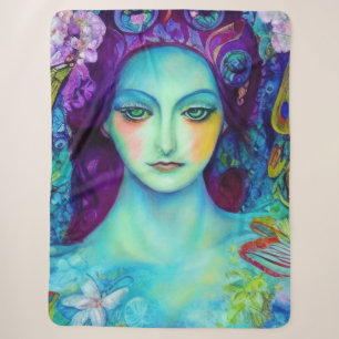 Enchanted Fairy Queen with Butterflies Sherpa Blanket