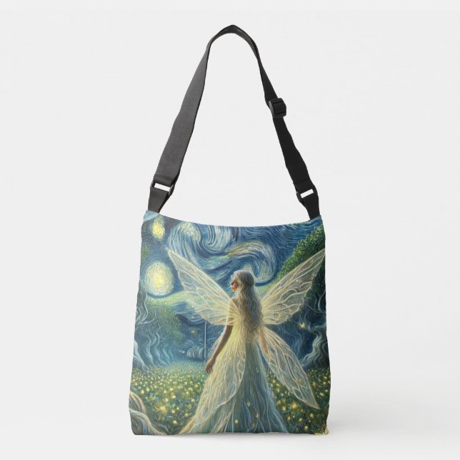 Enchanted Fairy Starry Night - Mystical Fantasy Crossbody Bag (Front)