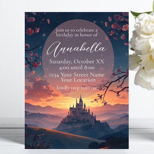 Enchanted Fairy Tale Castle in the Sunset Invitation (Creator Uploaded)