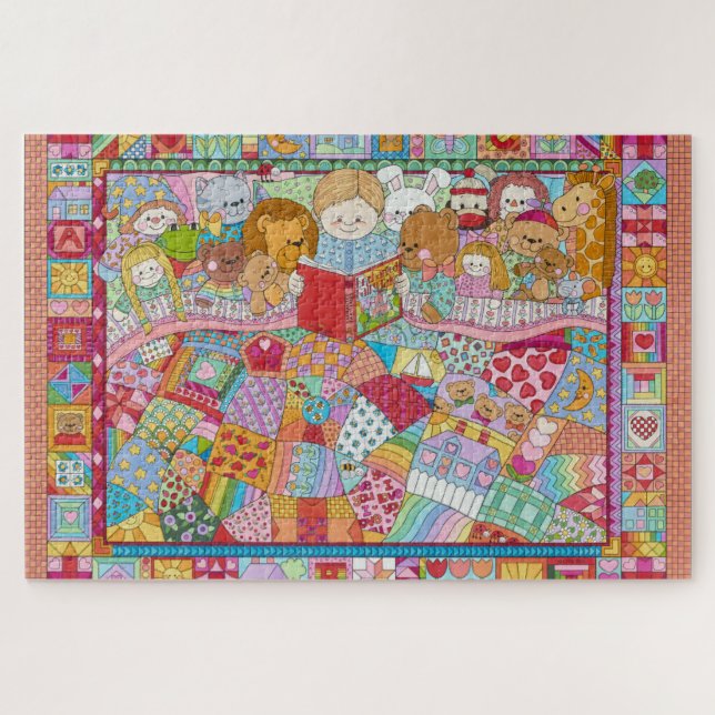 Enchanted Fairy Tale Kaleidoscope Quilt jigsaw Jigsaw Puzzle (Horizontal)