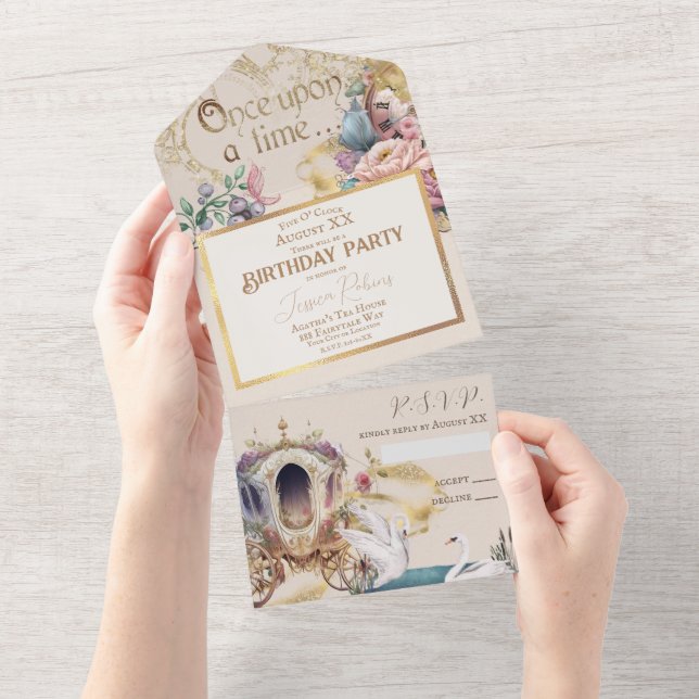 Enchanted Fairy Tale Theme All In One Invitation (Tearaway)