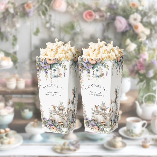 Enchanted Fairy Tea Party Floral Baby Shower Favor Box (Creator Uploaded)