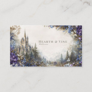 Enchanted Fairytale Castle Floral Mountain Valley Business Card