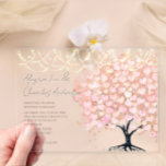 Enchanted Fairytale Pink Heart Leaf Tree Wedding Acrylic Invitations<br><div class="desc">Enchanted Fairytale Pink Heart Leaf Tree Wedding Acrylic Invitations are elegant,  simple,  and perfect for your magical wedding. They feature an enchanted forest fairytale with a pink heart leaf tree. These invitations are made of acrylic,  so they're both durable and visually appealing.</div>