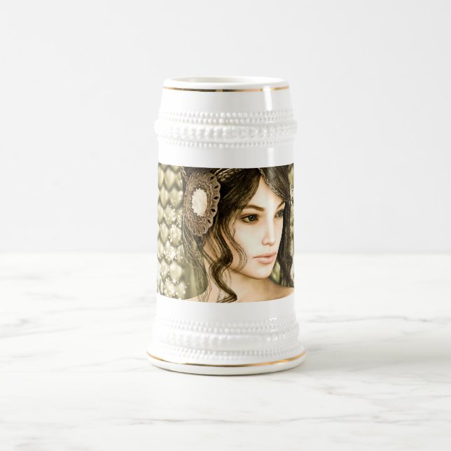 Enchanted Fairytale Princess Portrait Beer Stein (Center)