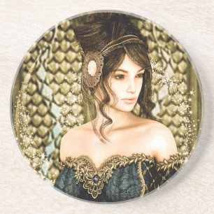 Enchanted Fairytale Princess Portrait Coaster