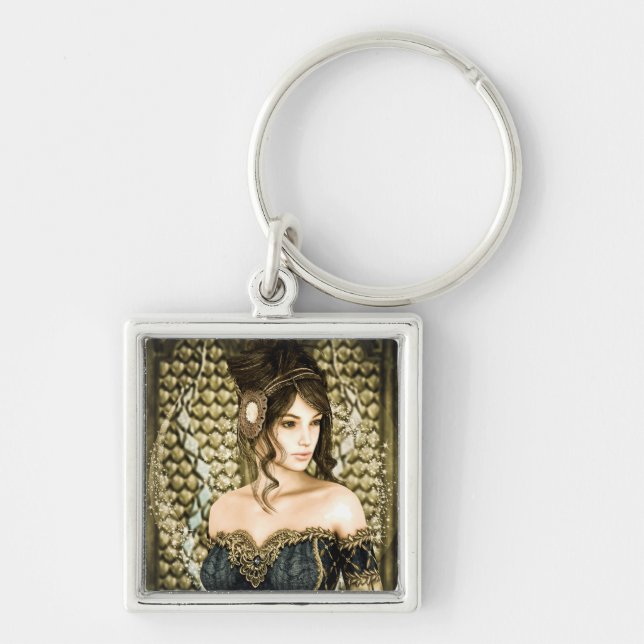 Enchanted Fairytale Princess Portrait Keychain (Front)