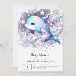 Enchanted Fantasy Dolphin Baby Shower  Invitation