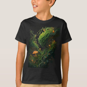 Enchanted Fantasy Mushroom Forest Glowing Fungi T-Shirt