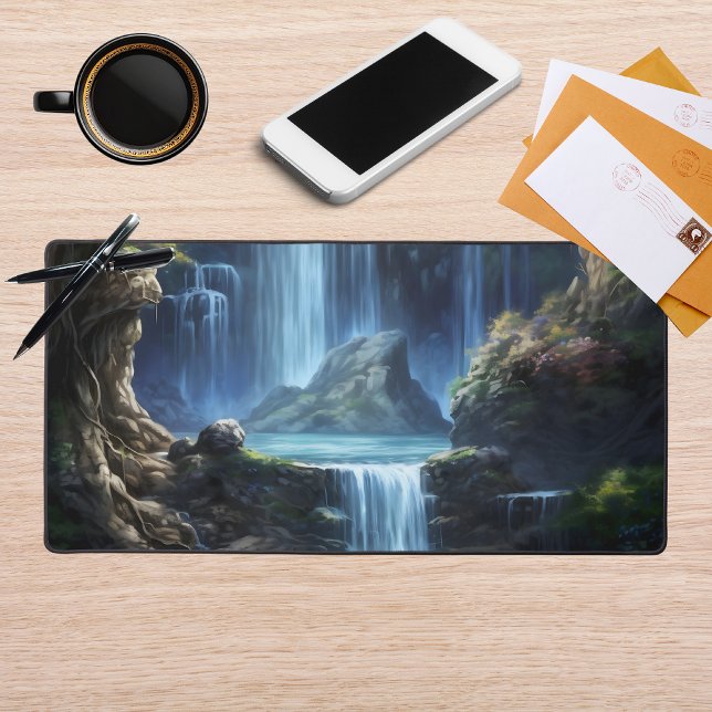 Enchanted Fantasy Waterfall Dreamscape  Desk Mat (Creator Uploaded)